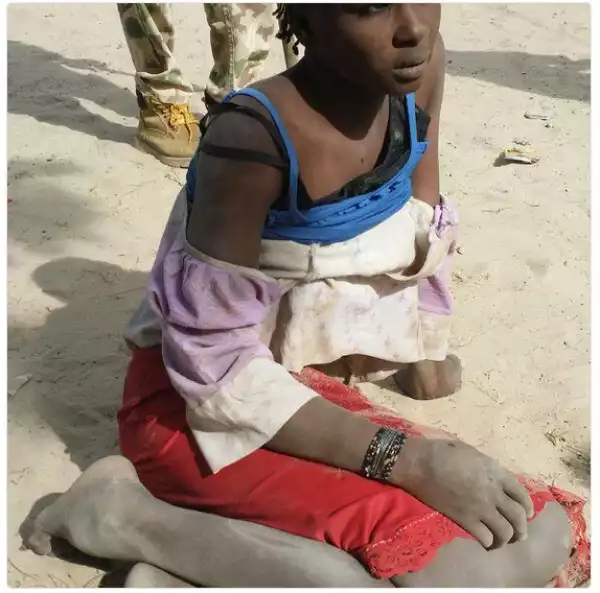 The Female Suicide Bomber Who Was Caught In Borno Today (Photos)